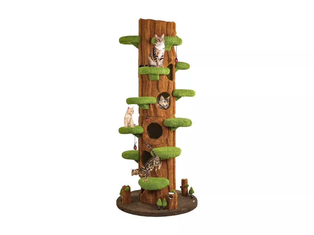 Cadre d'escalade pour chat en bois, couleur brun foncé
