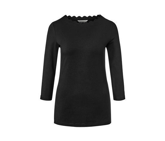 Shirt mit 3/4-Arm, schwarz