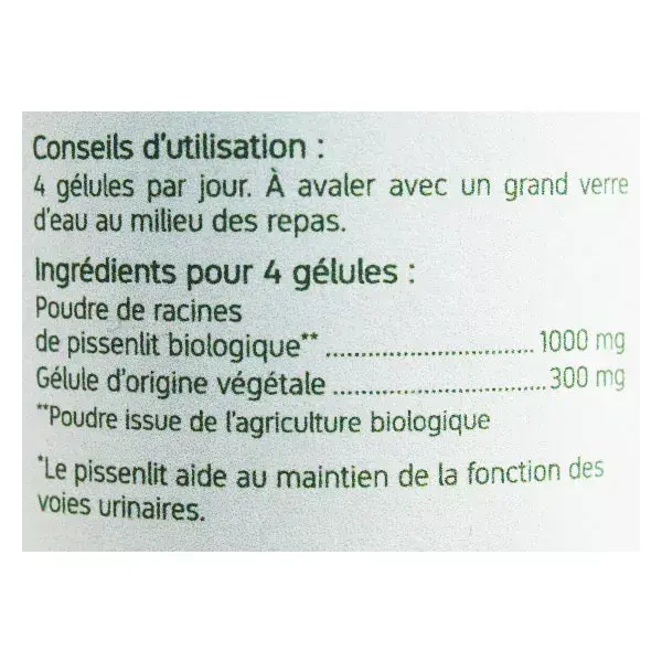 Cápsulas Vegetais de Dente-de-Leão Orgânico Nat & Form - 200 unidades