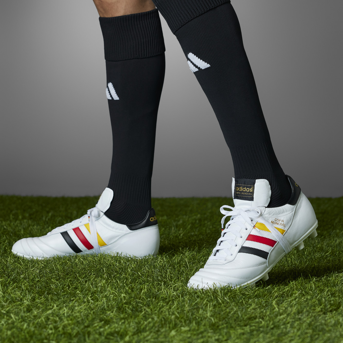 Adidas Copa Mundial Duitsland Gras Voetbalschoenen (FG) Wit Zwart Rood Geel