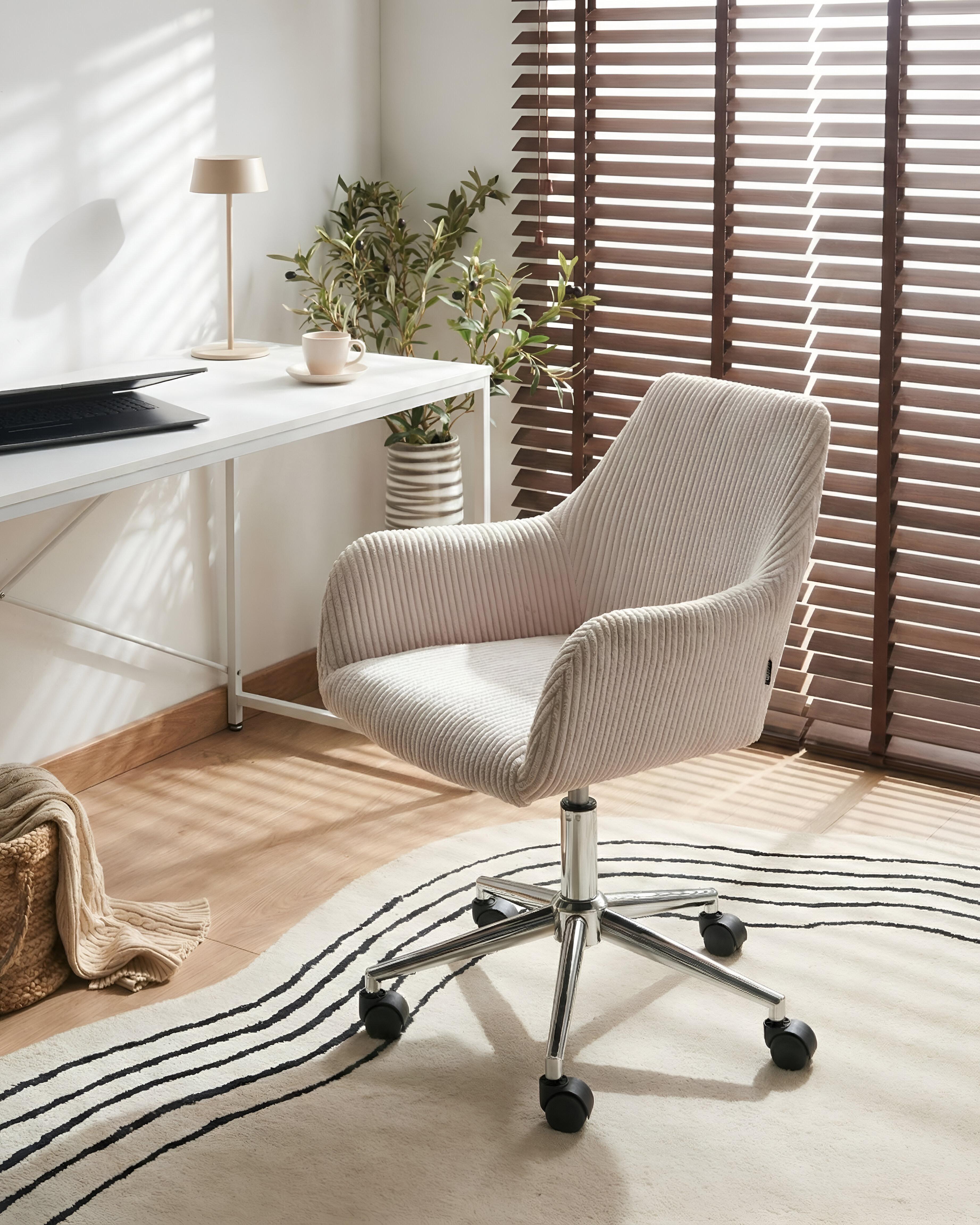 Bureaustoel WELLSTON Corduroy Lichtbeige