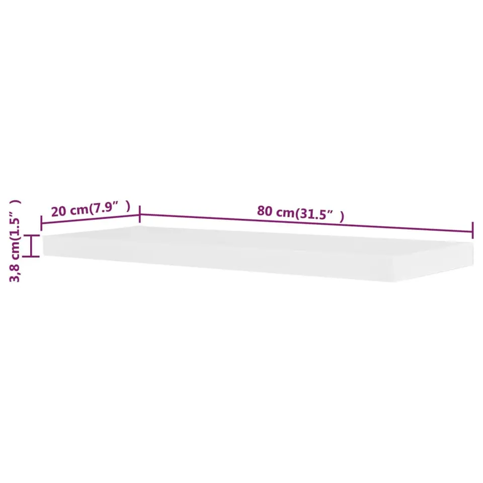vidaXL - Wandmeubel - Wit - MDF - 80 cm - 2 stuks