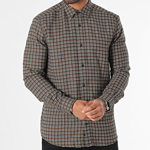 Chemise Manches Longues A Carreaux Tevin 22023025 Marron