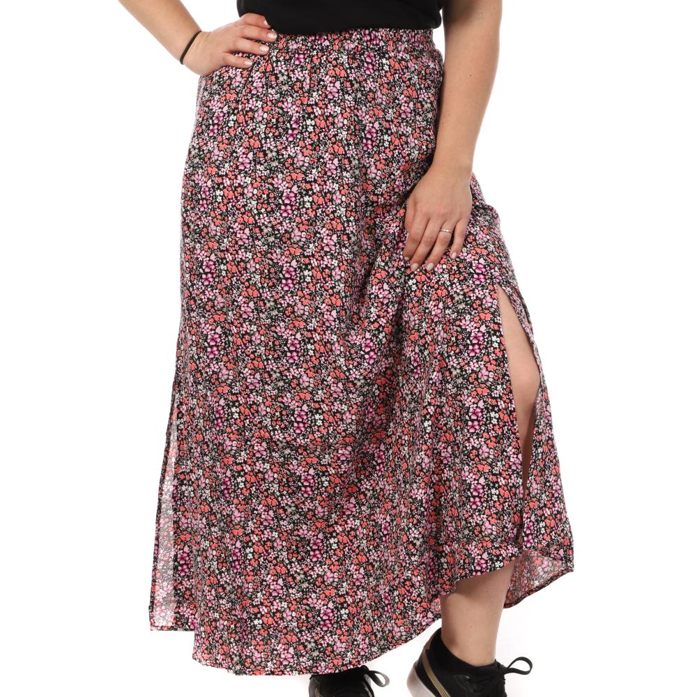 Vero Moda Jupe Longues Imprimé Noir/Rose Femme Vero CURVE Moda Measy