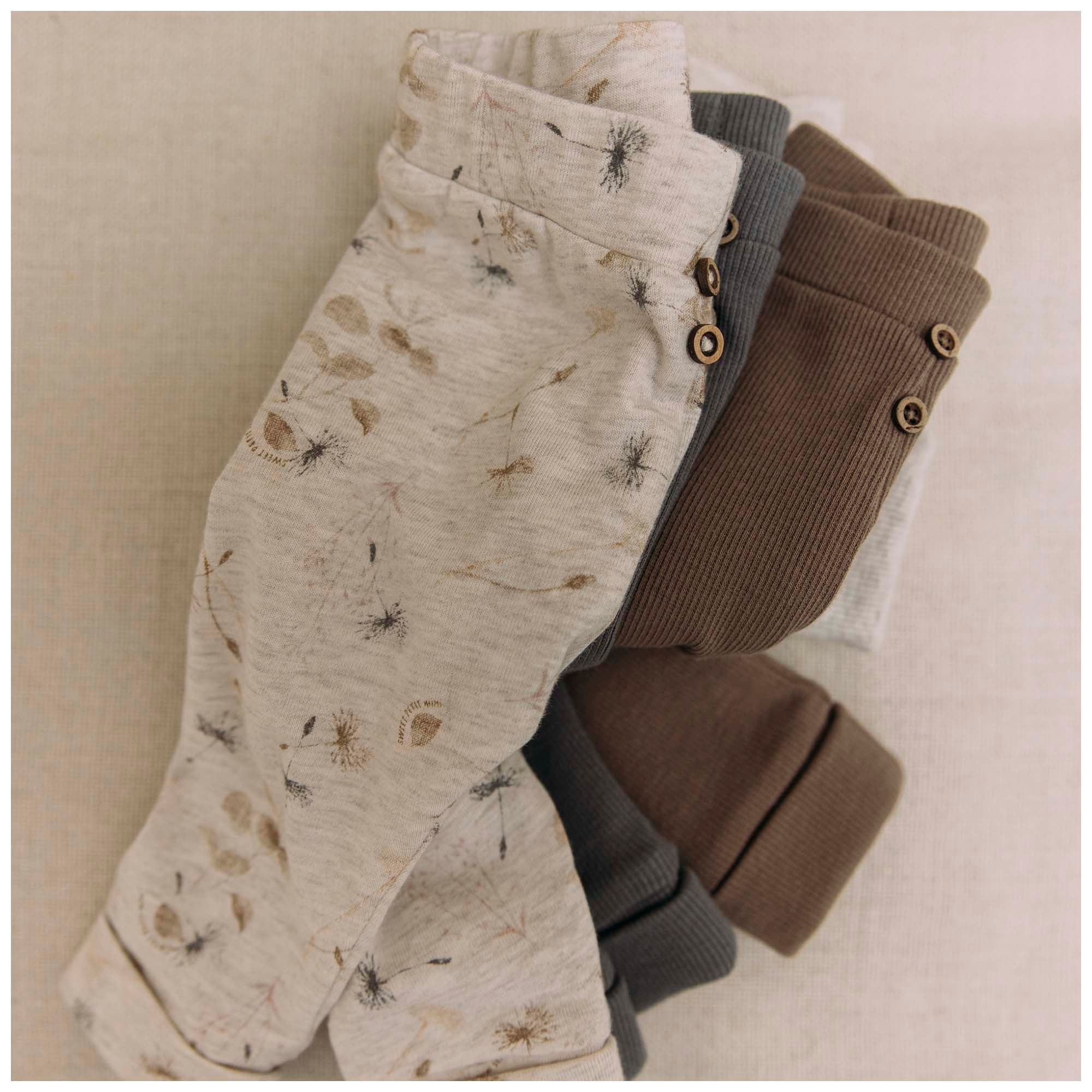 Sweet Petit Mini newborn broek  all over print beige