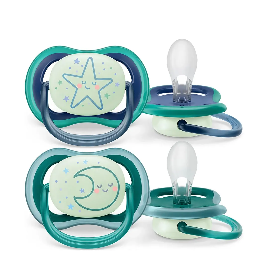 Philips Avent Suce Ultra Air Nighttime 6-18 mois Étoile Endormie  Lune (2)