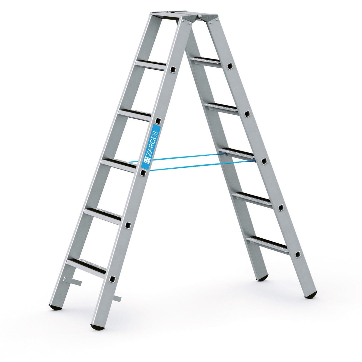 Zarges geplooide trapladder R13step-B geanodiseerd 2x6 treden