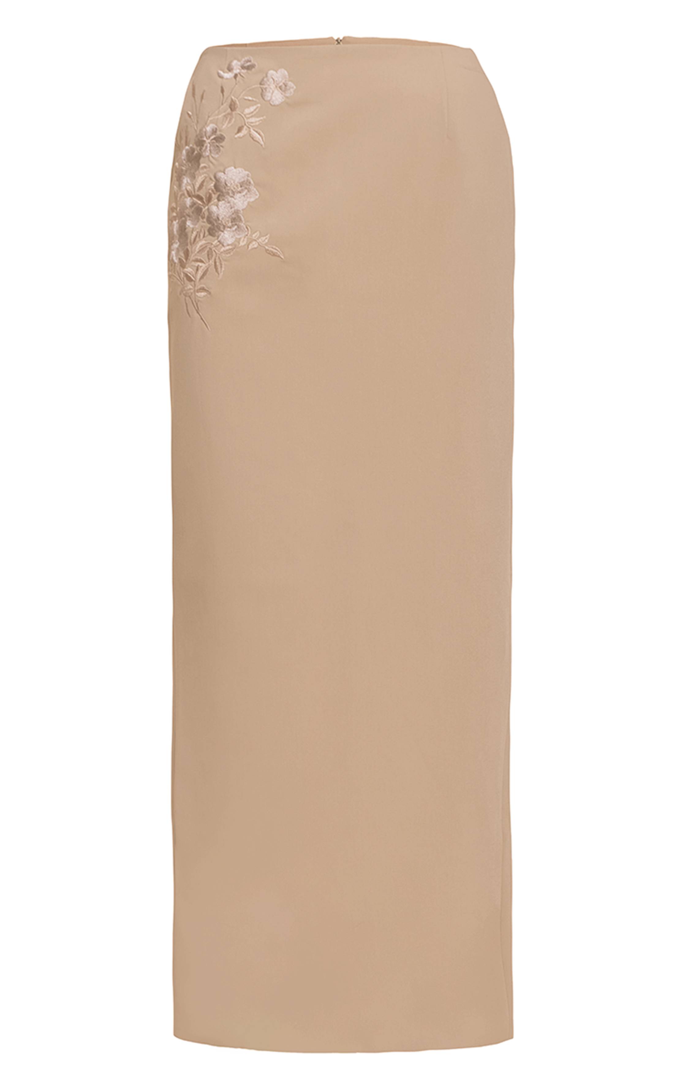 Gris Pierre Plt Label Ensemble Coordonné Jupe Maxi Taille Basse Tissée Brodée