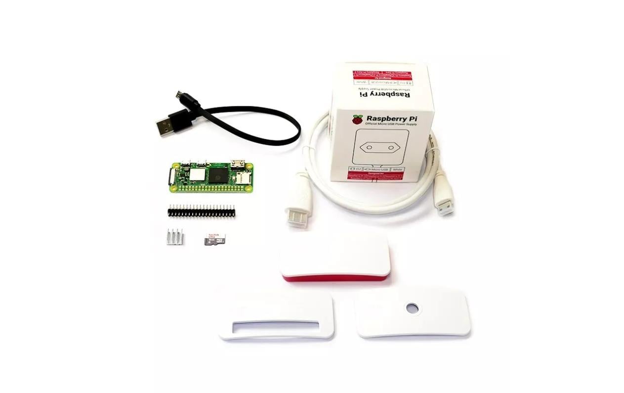 Starter Kit Raspberry Pi Zero 2W 512 MB, 16 GB SDKompaktes Entwicklerboard mit 1 GHz Quadcore Prozessor
