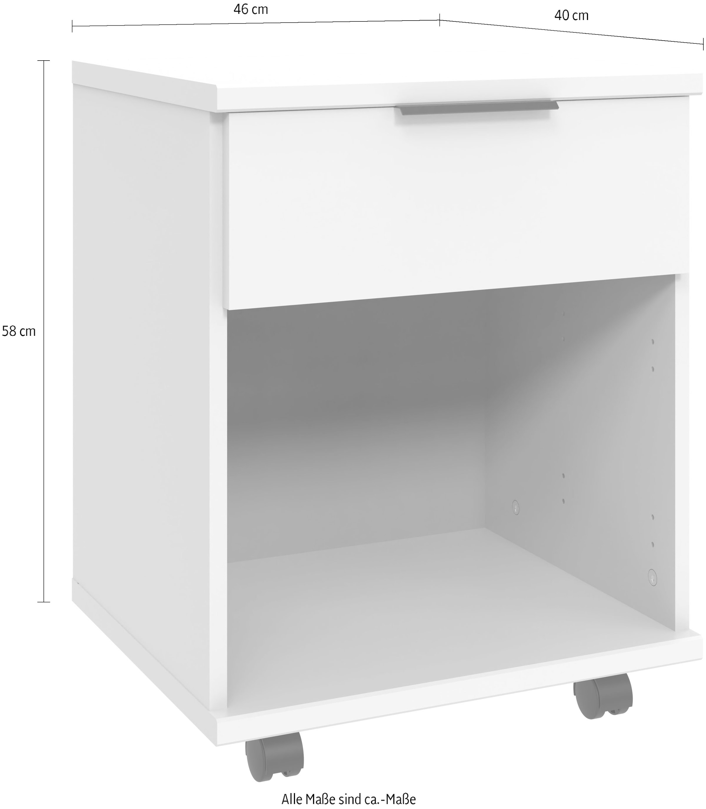 Wimex Rollcontainer »Norderney, B/T/H 46/40/58cm in 2 Farben« 1 Schublade und 1 offenes Fach, auf Kunststoffrollen