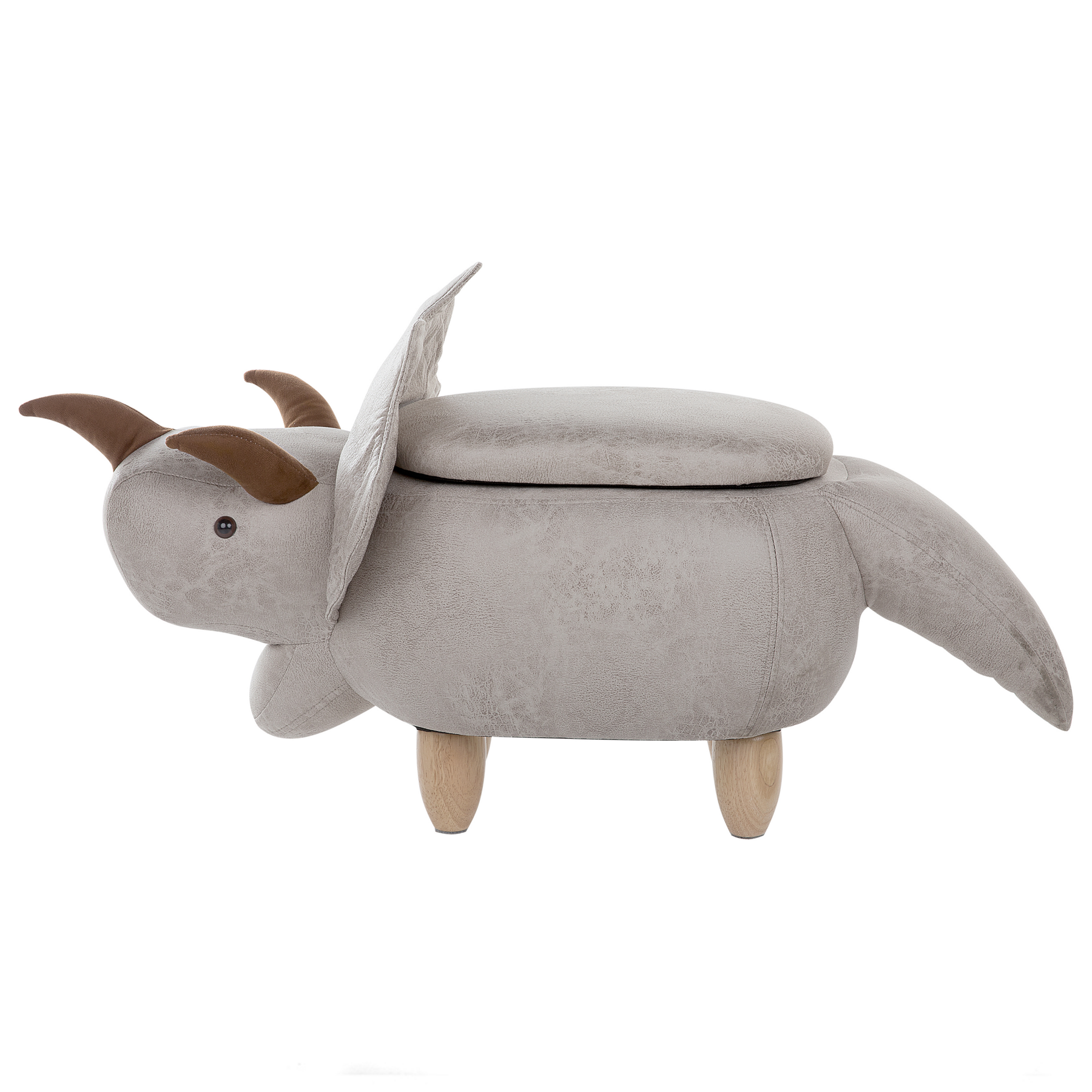 Beliani - TRICERATOPS - Hocker - Lichtgrijs - Polyester