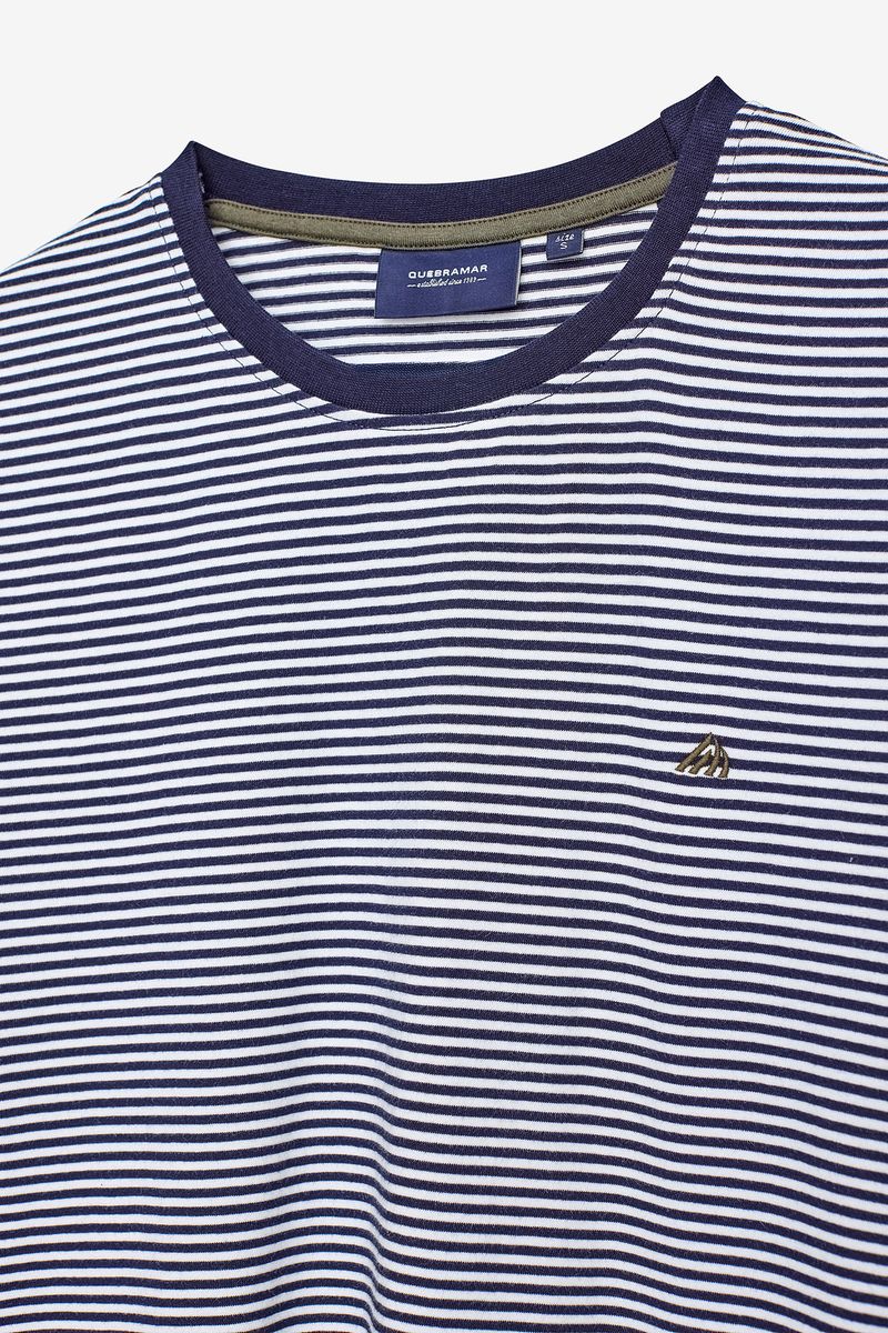 T-SHIRT ÀS RISCAS NAVY