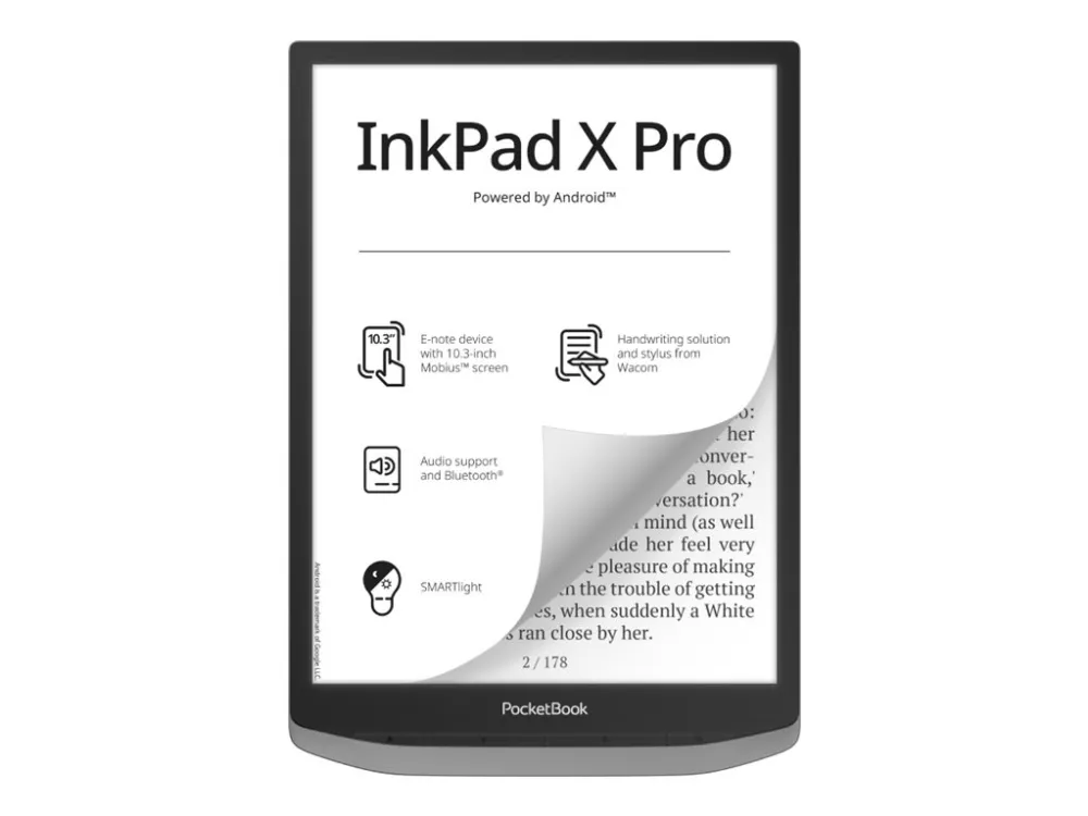 PocketBook InkPad X Pro - eBook læser - Android 8.1 (Oreo) - 32 GB - 10.3