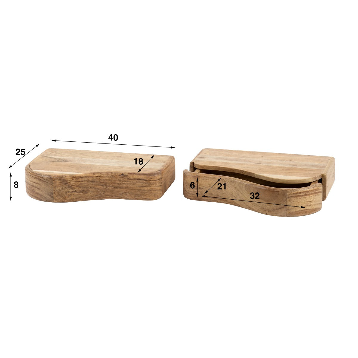 AnLi Style Nachtkastje Organic 1L L+R set|2