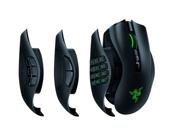 Razer Naga Pro - Mus - ergonomisk - højrehåndet - optisk - 20 knapper - trådløs - Bluetooth - Bluetooth USB adapter