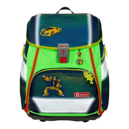 Step by StepLED Neon Pull-Over, Reflektorüberzug mit LED-Leuchteffekt für 2IN1 PLUS Schulranzen, Grün