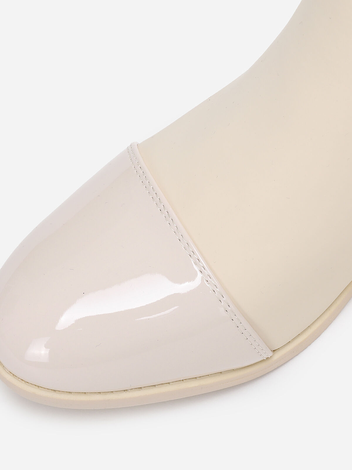Chelsea bi-matières à zip- Beige