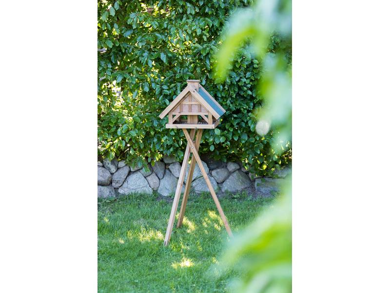Trixie Futterspender Natura, 1.45 m, Braun Vogelfutterhaus mit Ständer