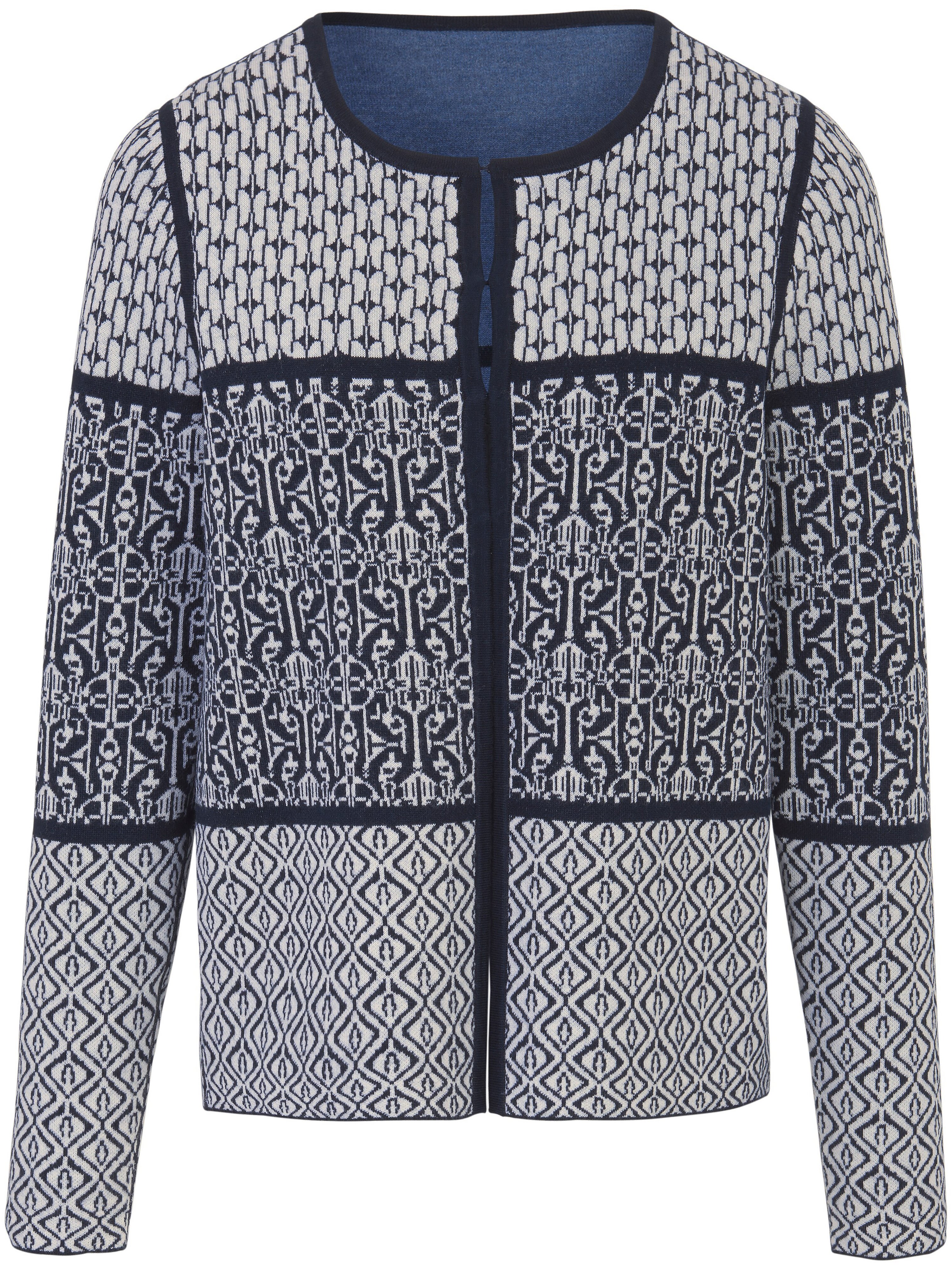 Wende-Strickjacke mit Rundhals-Ausschnitt