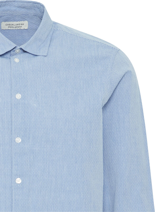 Casual Friday CFANTON LS dobby striped shirt Placid blue