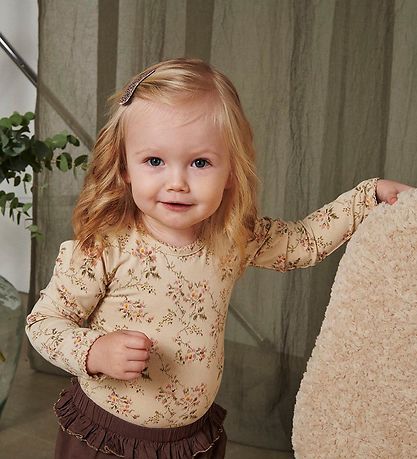 Petit by Sofie Schnoor Body L/æ - Sand m. Blumen