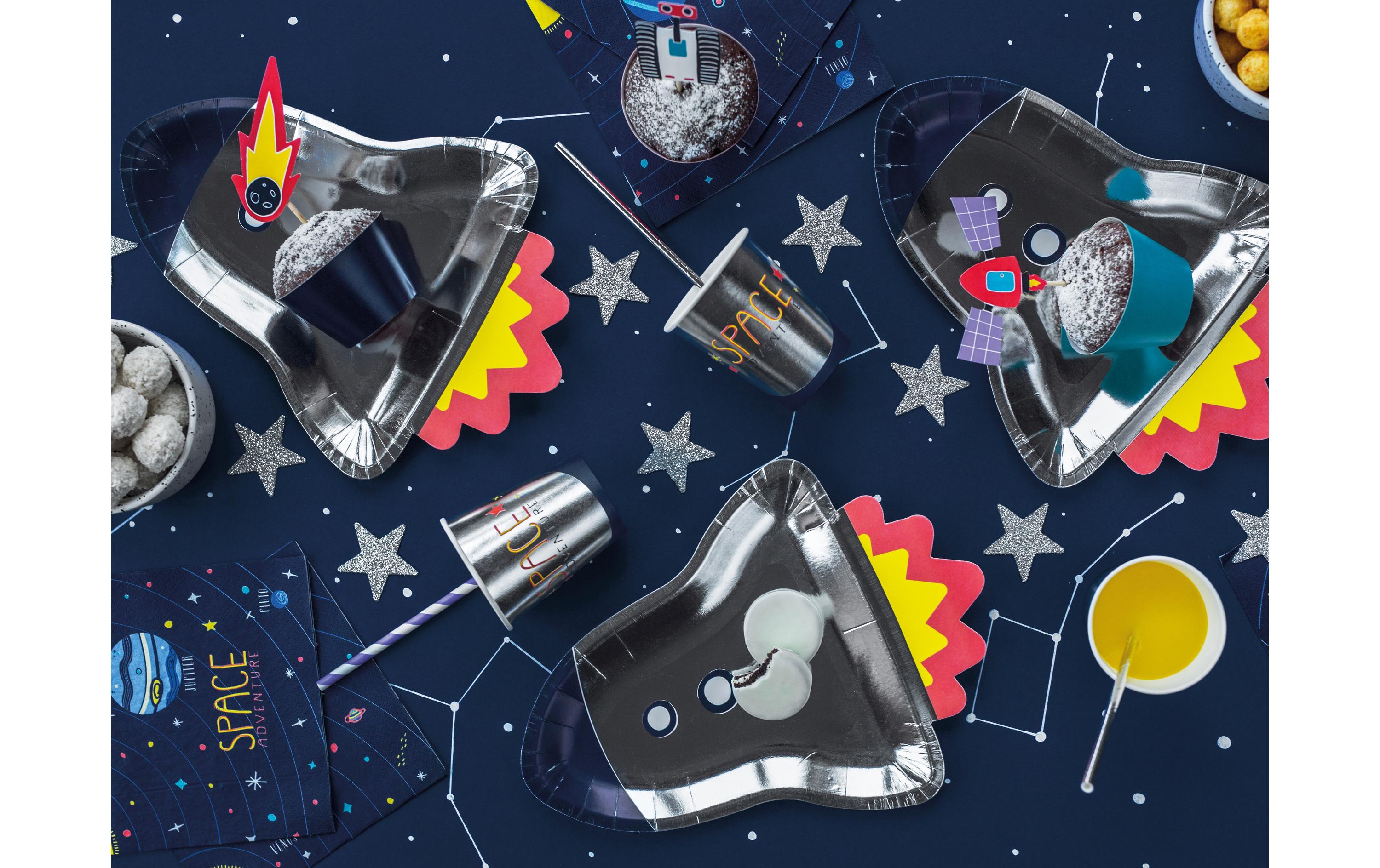 Einwegbecher Kosmos 200 ml, 6 Stück, MehrfarbigPappbecher für Partys