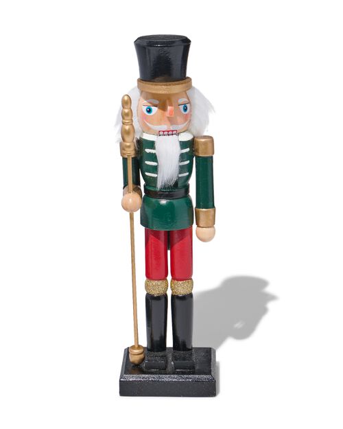 casse-noisette 25cm bois vert/rouge