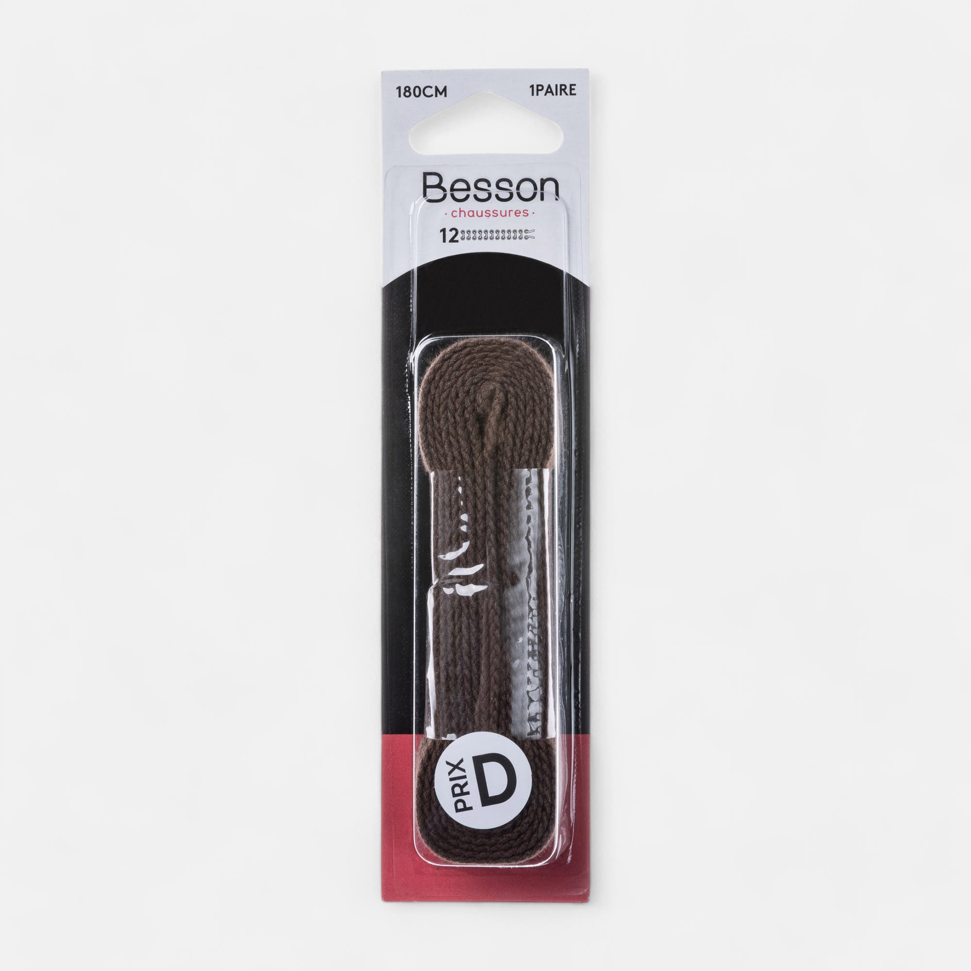 Lacets marron 180cm blanc