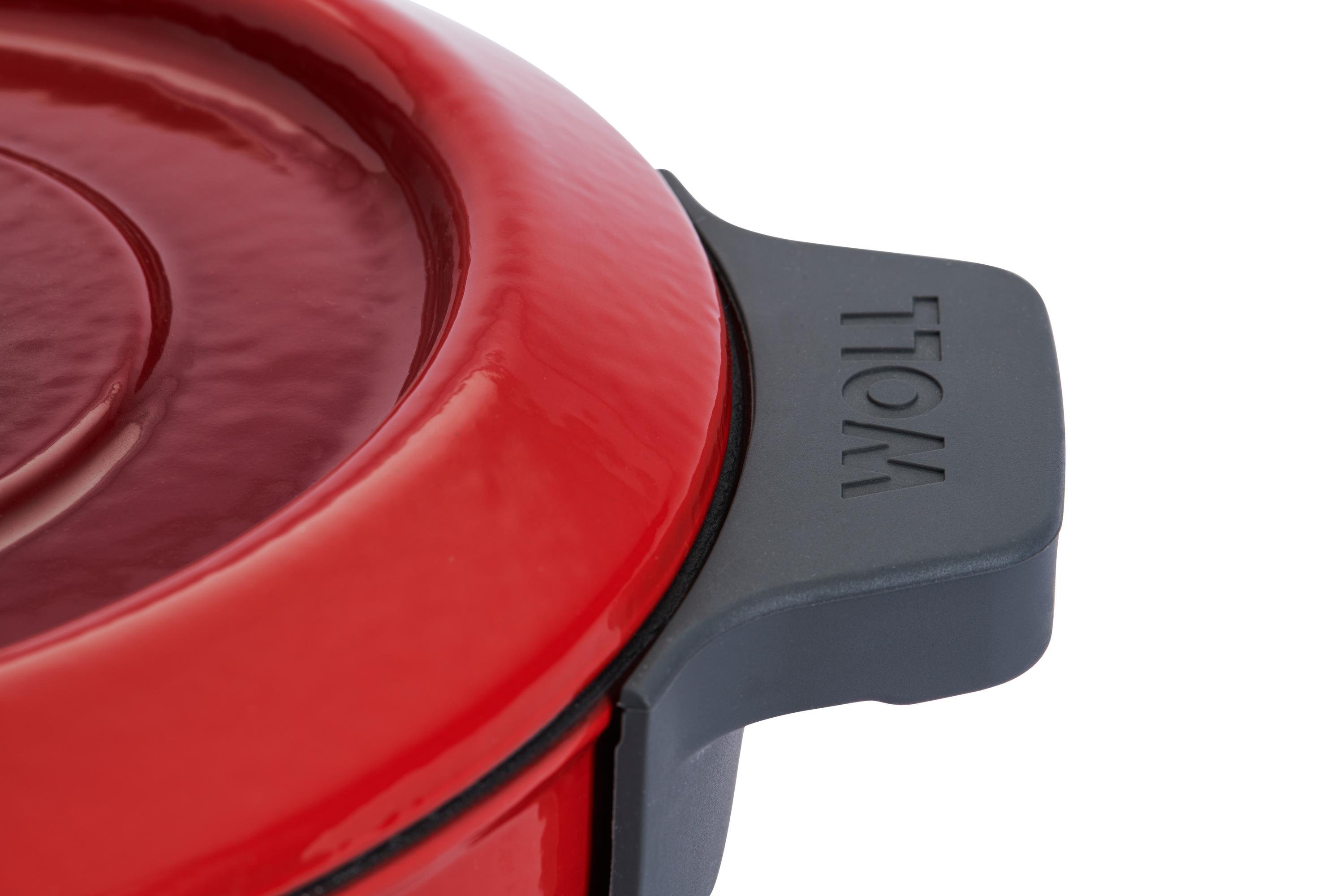 Iron Topf-Set, Ø 24 + 20 cm, mit Silikon-Untersetzer - Farbe: Chili Red von WOLL