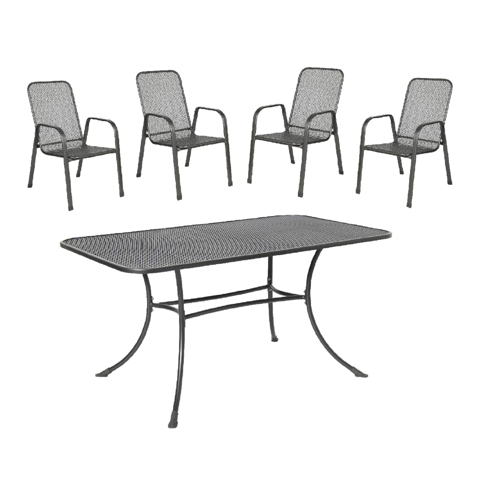 5-teiliges Gartenmöbel-Set - anthrazit - 145x90 cm