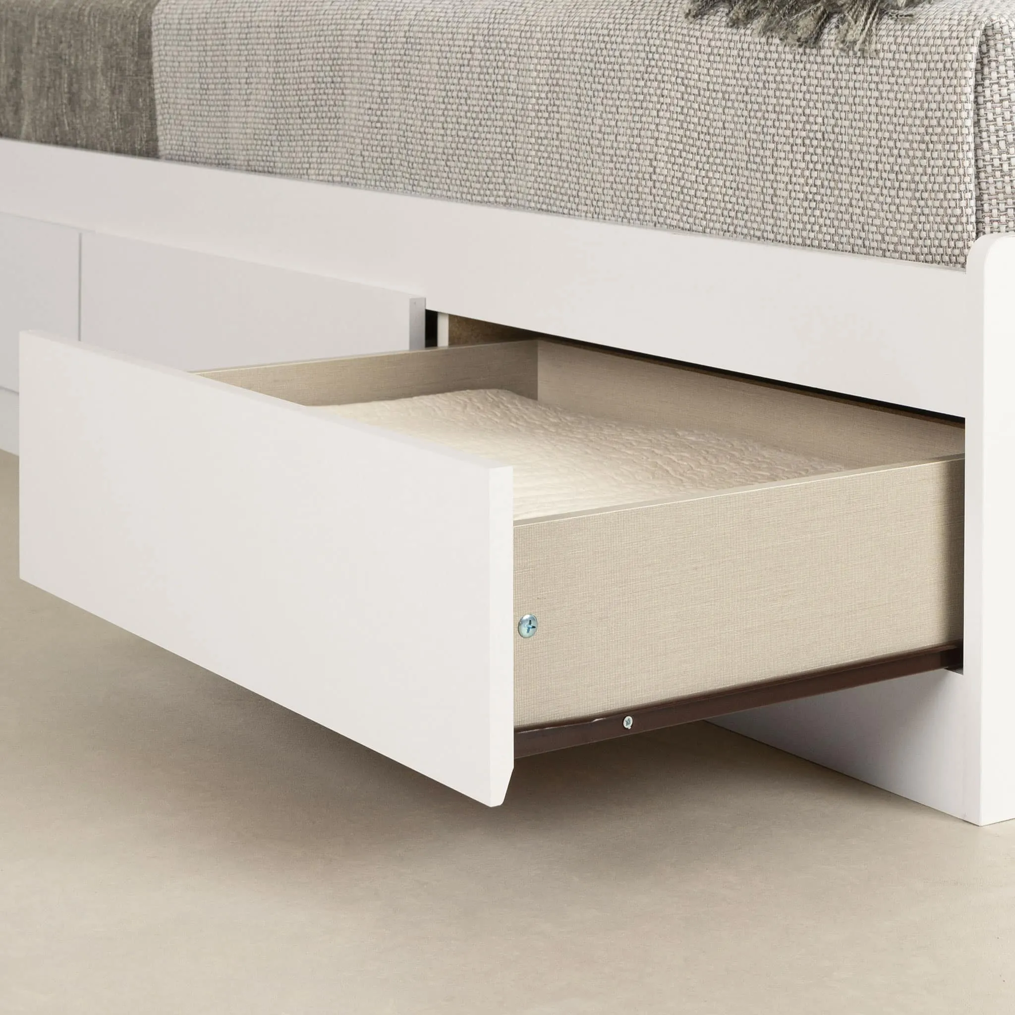 South Shore Lit Simple Matelot 3 Tiroirs - Fusion Blanc solide