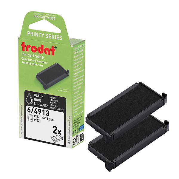 Cassettes d’encrage Trodat 6/4913 noir, lot de 2