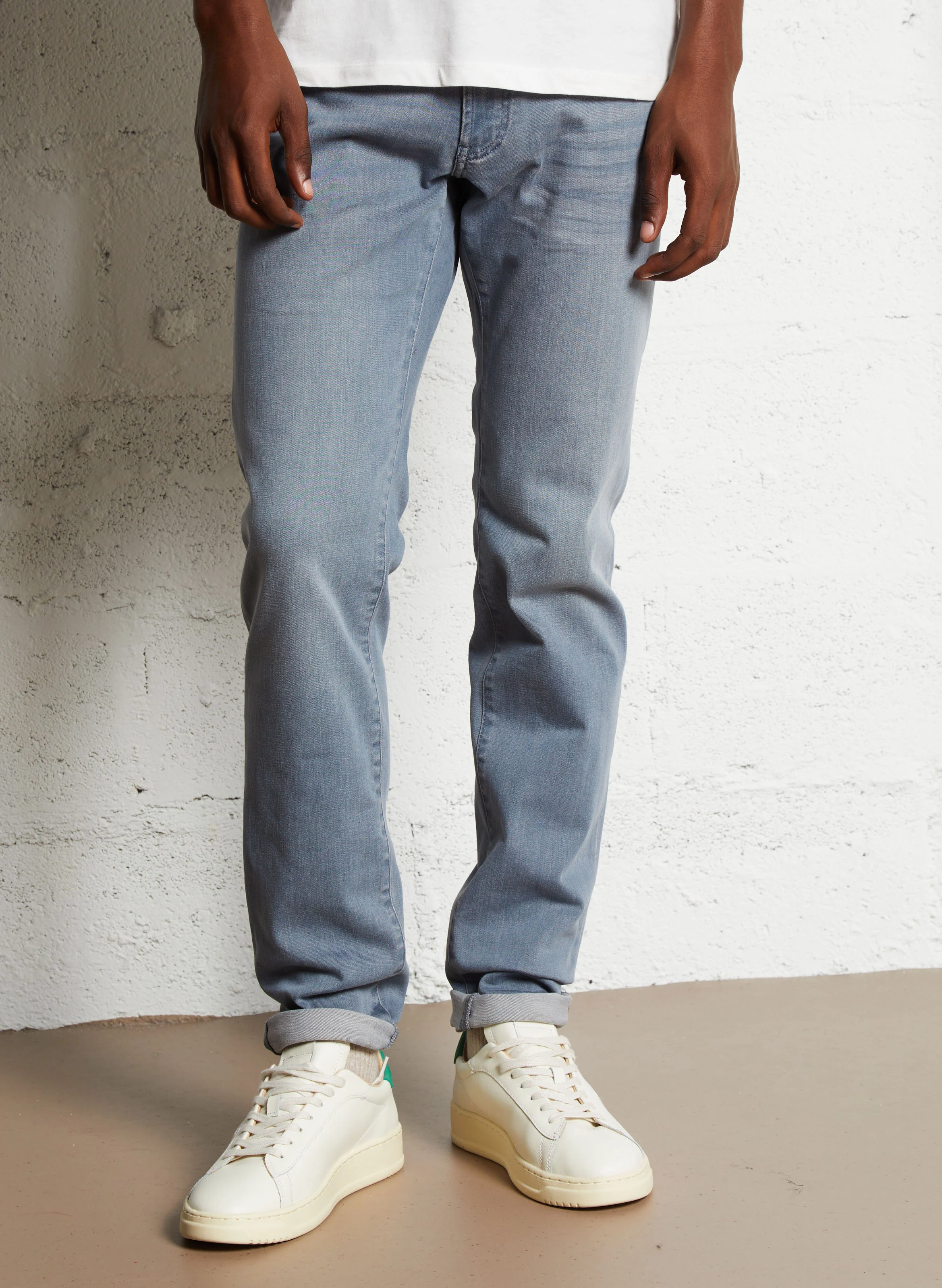 Jean slim taille normale en coton | Bleu