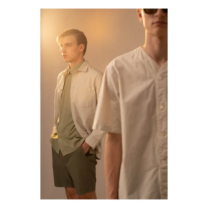 Norse Projects Chemise Manches Courtes Erwin Typewriter  | Blanc cassé