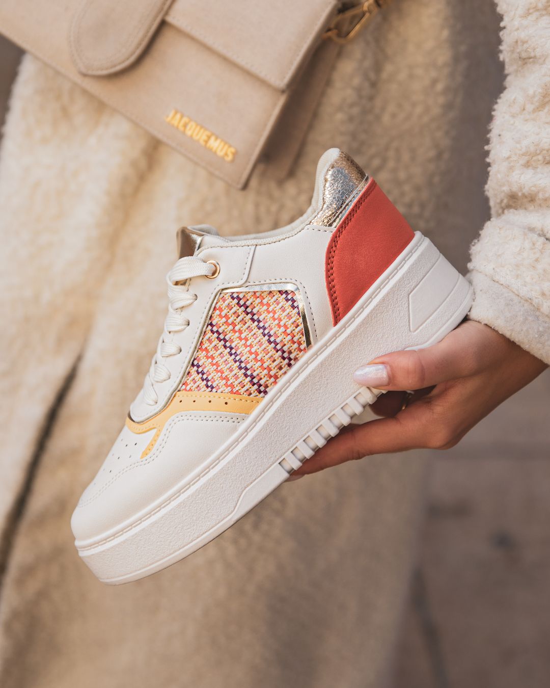 Basket femme multicolore à lacets - Doriane