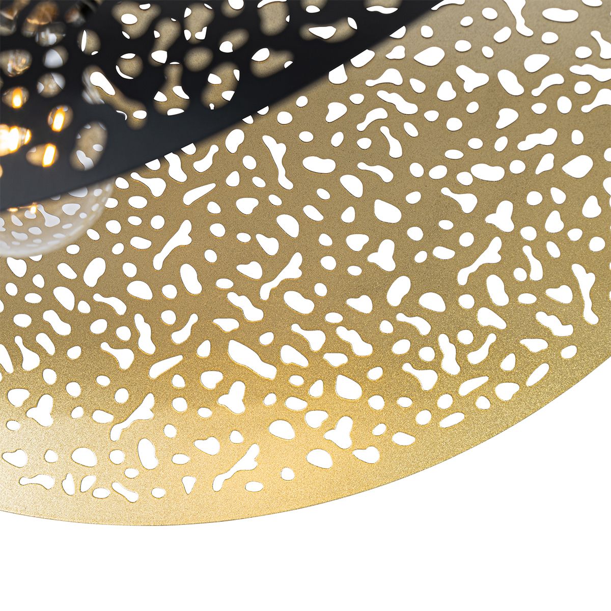 Oosterse hanglamp zwart met goud 50 cm - Japke