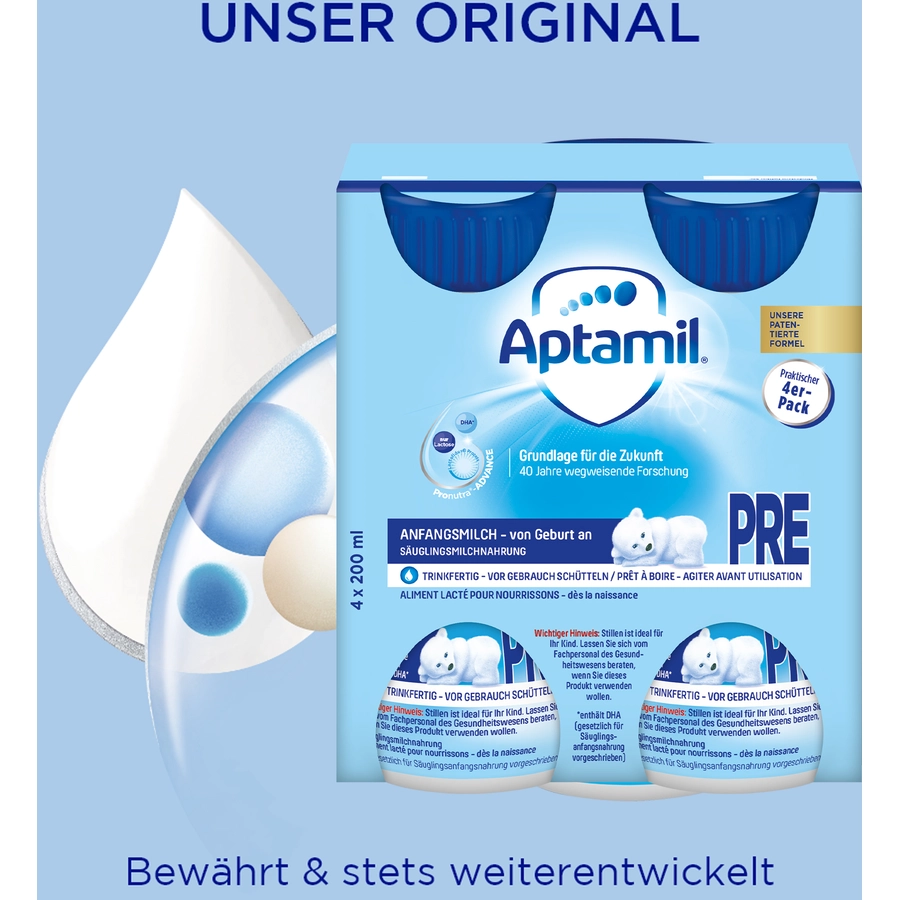 Aptamil Anfangsmilch Pronutra Advance Pre 6 x (4 x 200 ml) trinkfertig ab der Geburt
