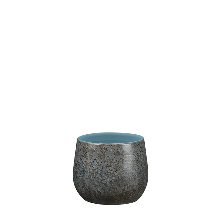 Pot rond terre cuite Oliver bleu ø19 x h.17 cm