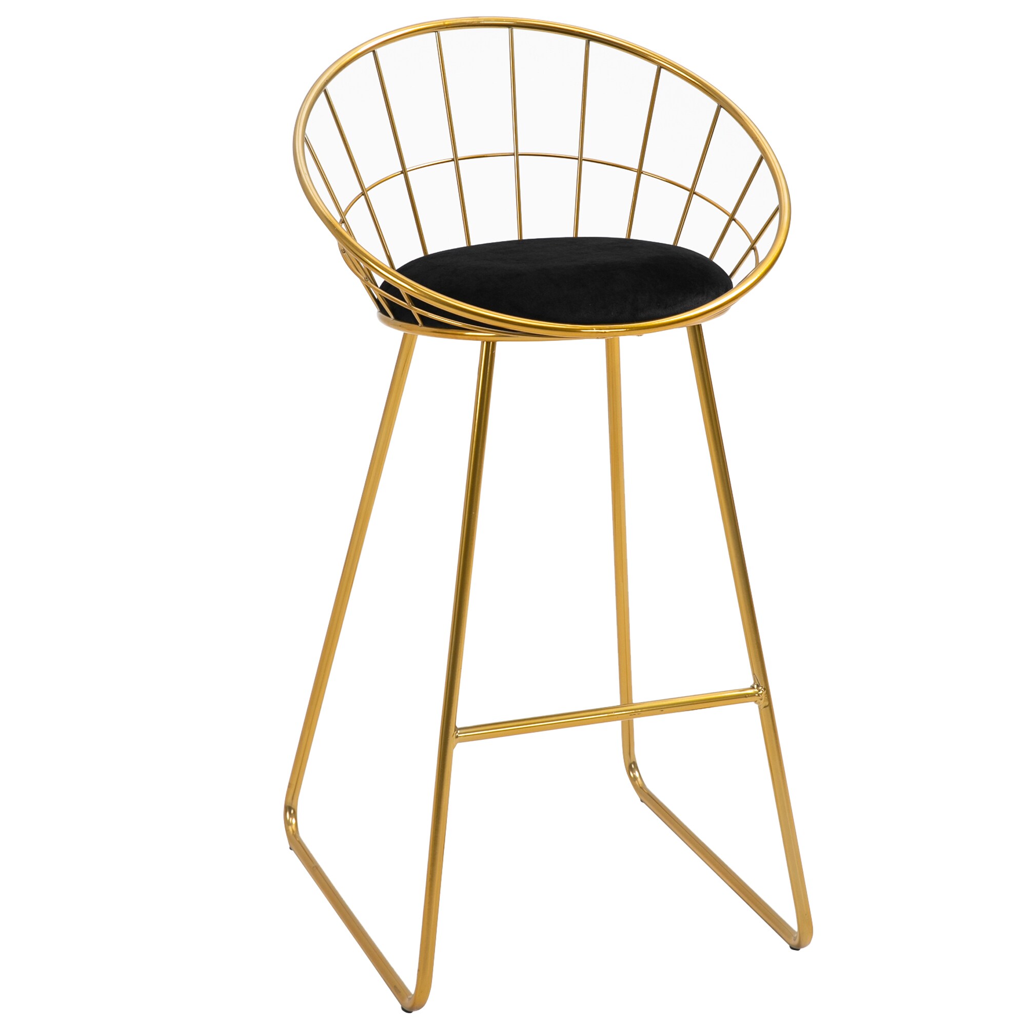 HOMCOM Barstühle im 2er Set schwarz 52,5 x 47 x 97 cm (BxTxH)
