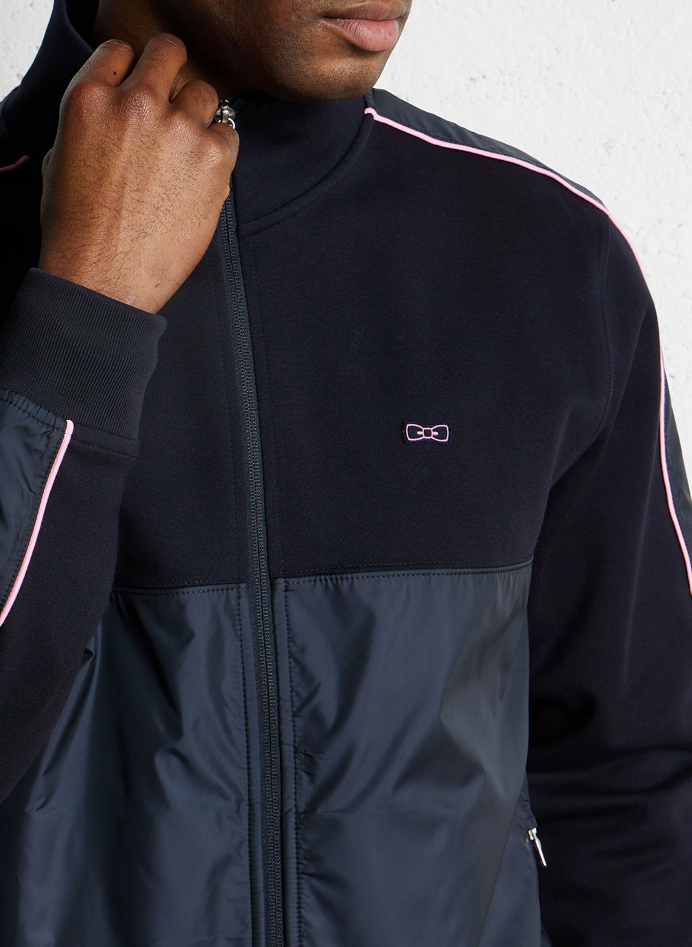 Sweat zippé en coton mélangé | Bleu