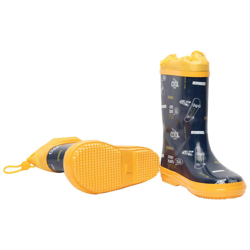 Bottes de pluie imprimé skate avec col imperméable pour garçon