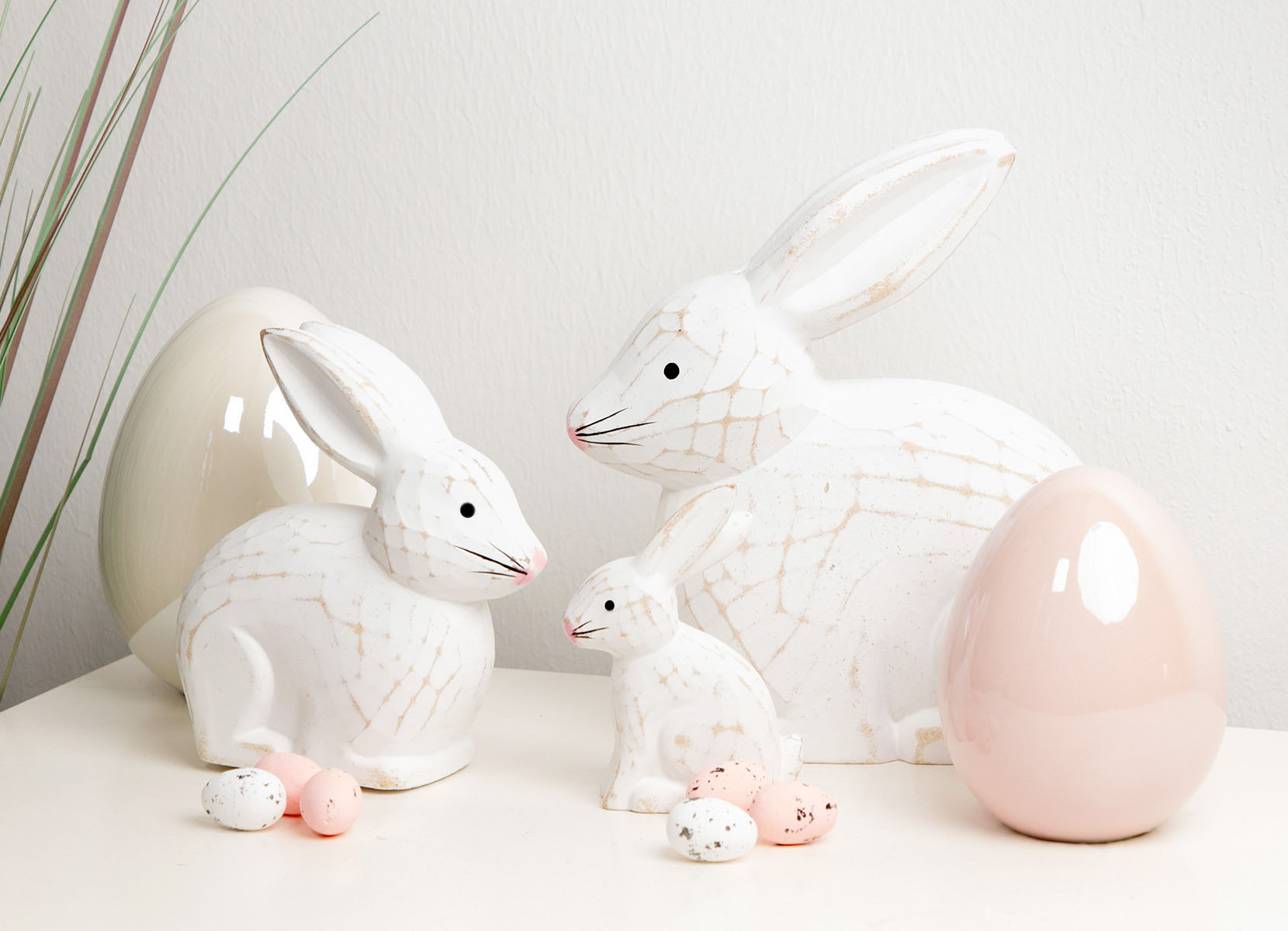 Kleiner Deko-Hasen aus Holz 6x3,5x10cm White washed