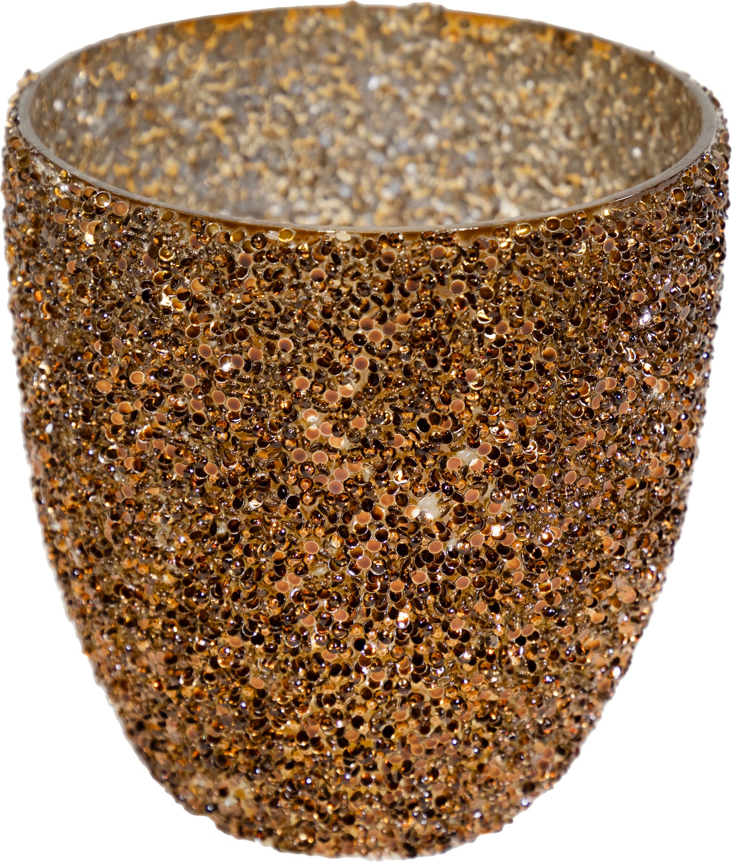 Mega Collections waxinelichthouder Strass oranje D 14,5 H 15 cm