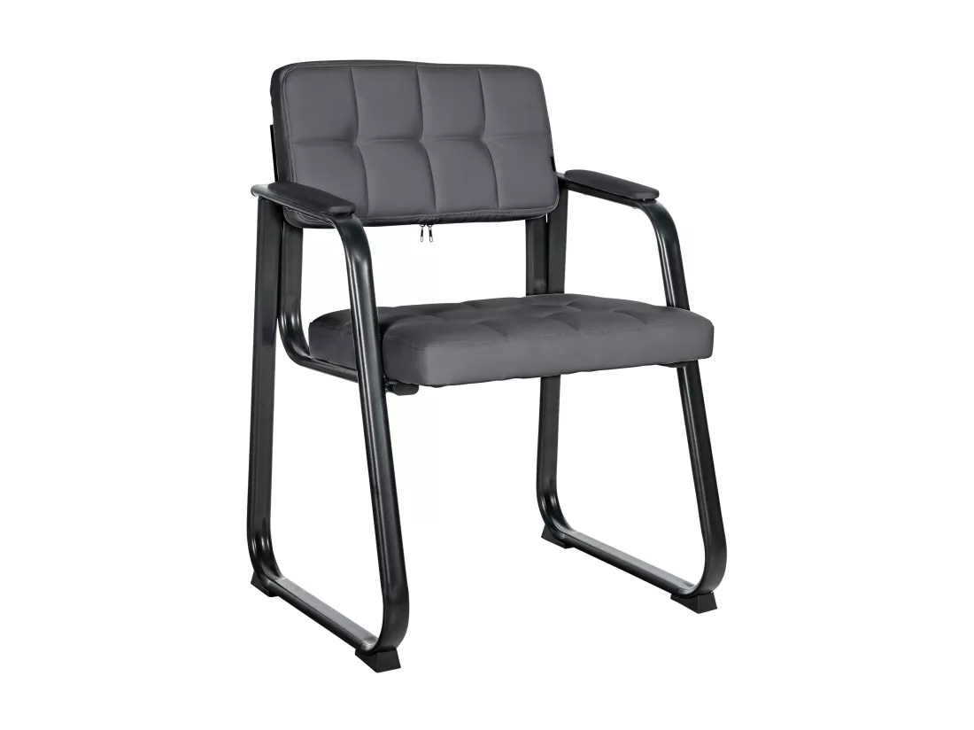 Chaise gondole - Similicuir & Métal noir mat - Gris - Canada B