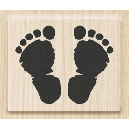 Knorr Prandell Stempel aus Holz (Geburt) Motivgröße 3,5 x 2,8 cm, Motiv: footsteps