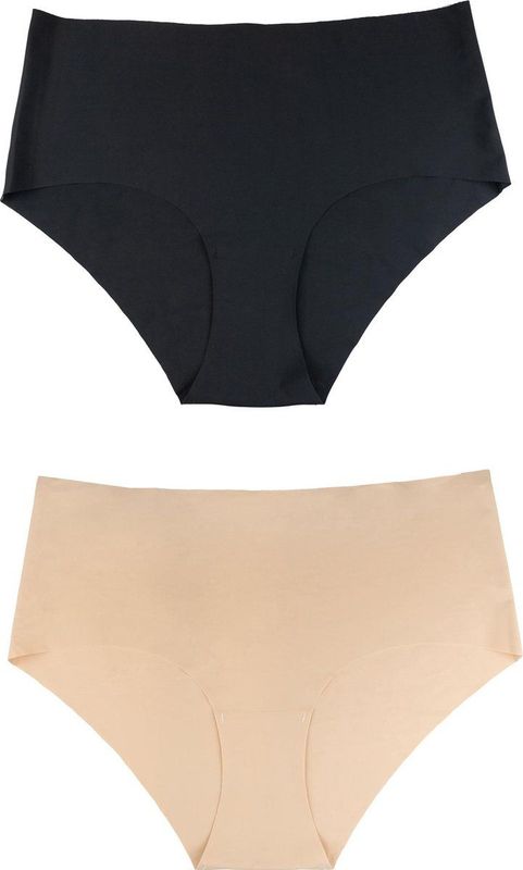 Bye Bra - Invisible High Brief - Nude en Zwart - Set van 2