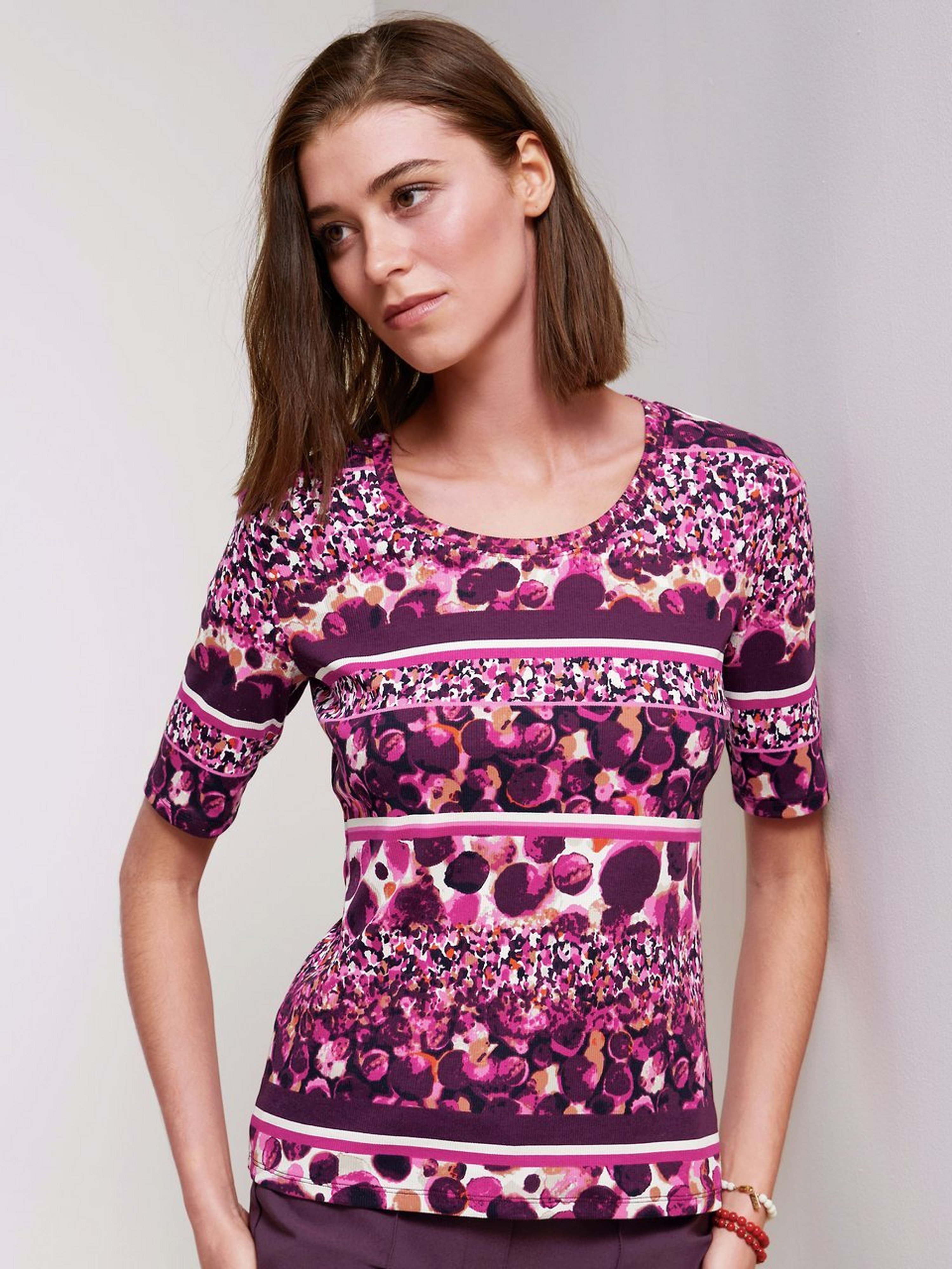 Rundhals-Shirt mit 1/2-Arm