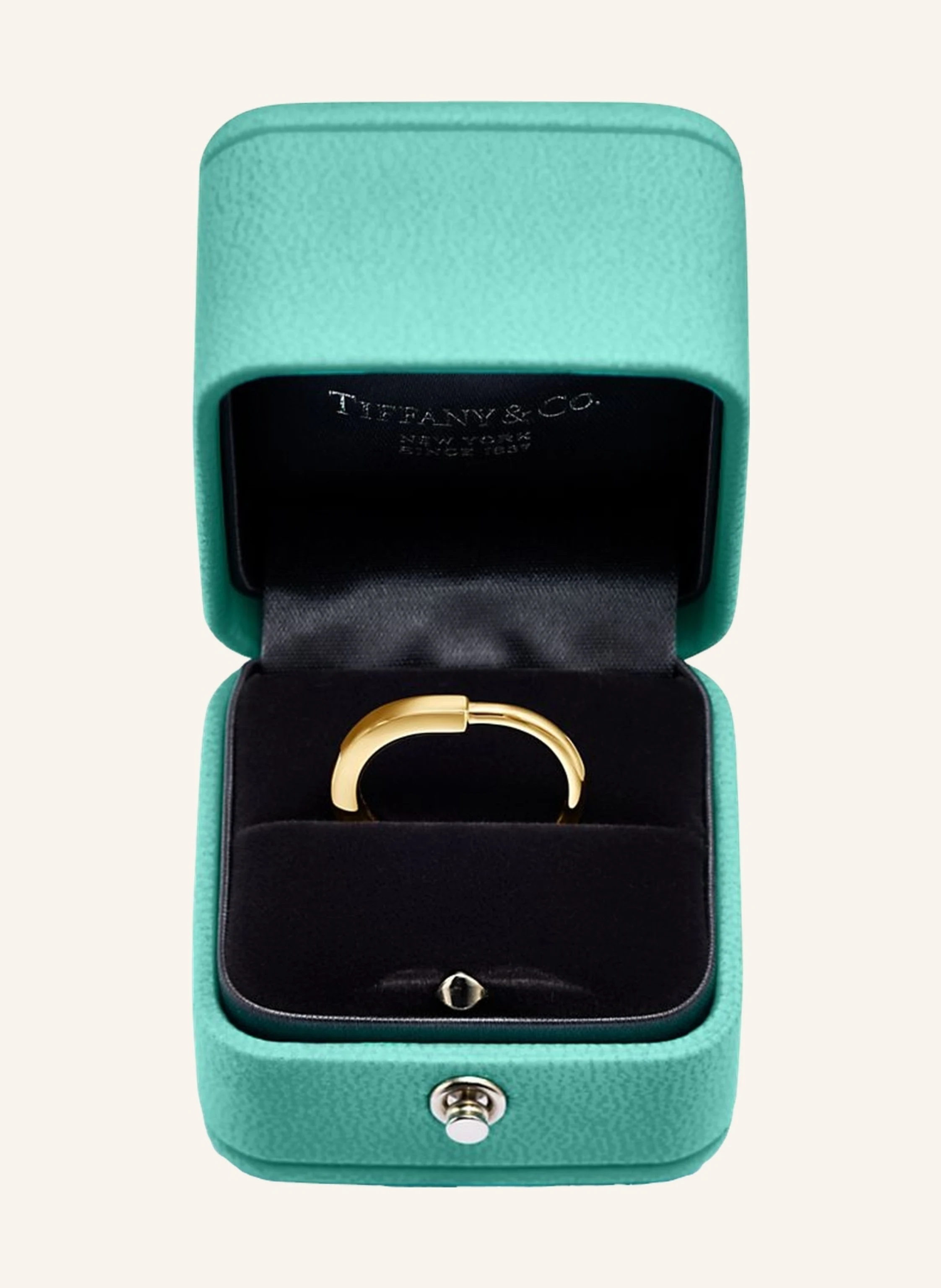 TIFFANY & Co. Tiffany Lock RING aus 18 Karat Gelbgold mit Diamanten im runden Brillantschliff