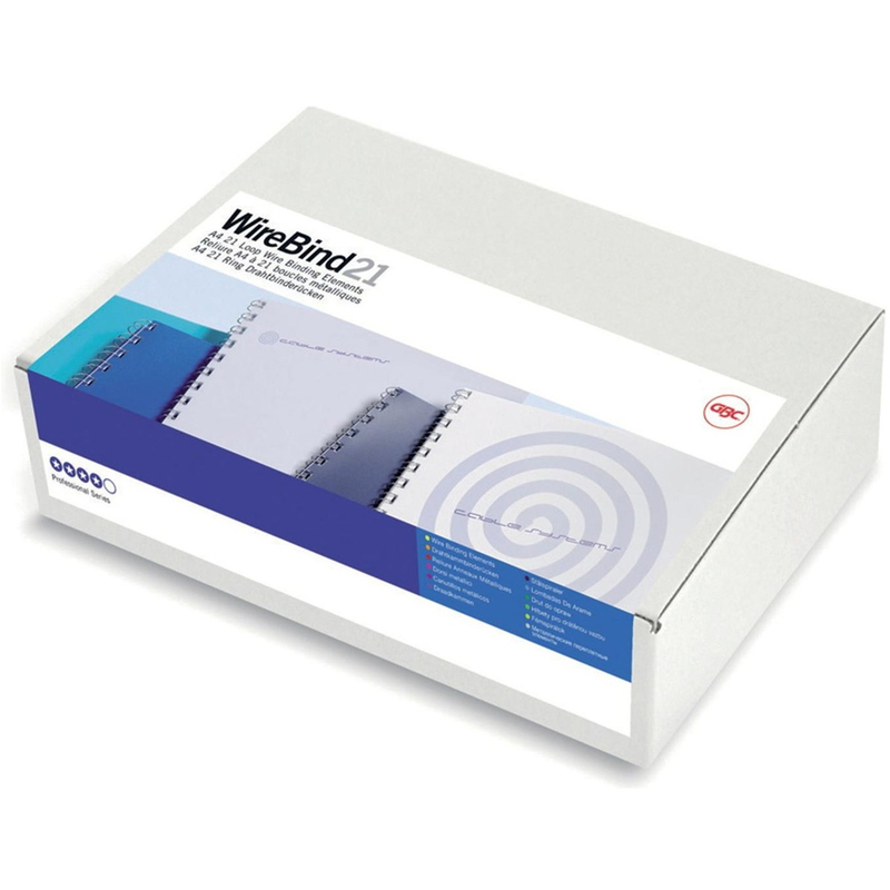GBC Drahtbinderücken MultiBind, 21 Ringe, A4, 6 mm, weiss, 100 Stück