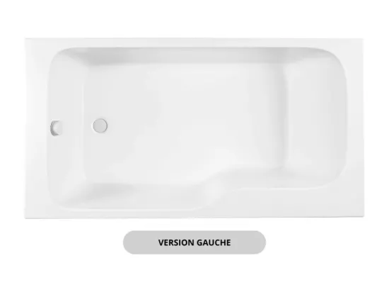 Baignoire bain douche JACOB DELAFON Malice antidérapante + tablier niche 160 x 85 version gauche